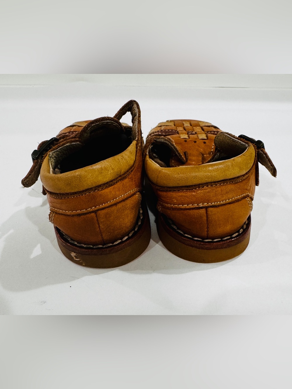 Petit Shoes Vintage Toddler Boys Leather Huarache Sandals Spain Size 25 / US 8.5 - Picture 4 of 6